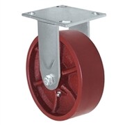 CASTERHQ 6"x2" Red Ductile Steel Wheel, Rigid Caster, 1,500 lbs capacity,  35CR620DS84R-04